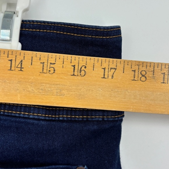 NOBO No Boundaries Juniors Sz 19 High Rise Skinny Jeans Dark Blue Wash 3 Button - Picture 8 of 8